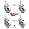 Service Caster Semi Steel Swivel TS Caster w/Roller Bearing-4" Wheel&12MM Stems-2 w/Brake, 4PK SCC-TS20S415-SSR-M1215-2-TLB-2 - alternate 2